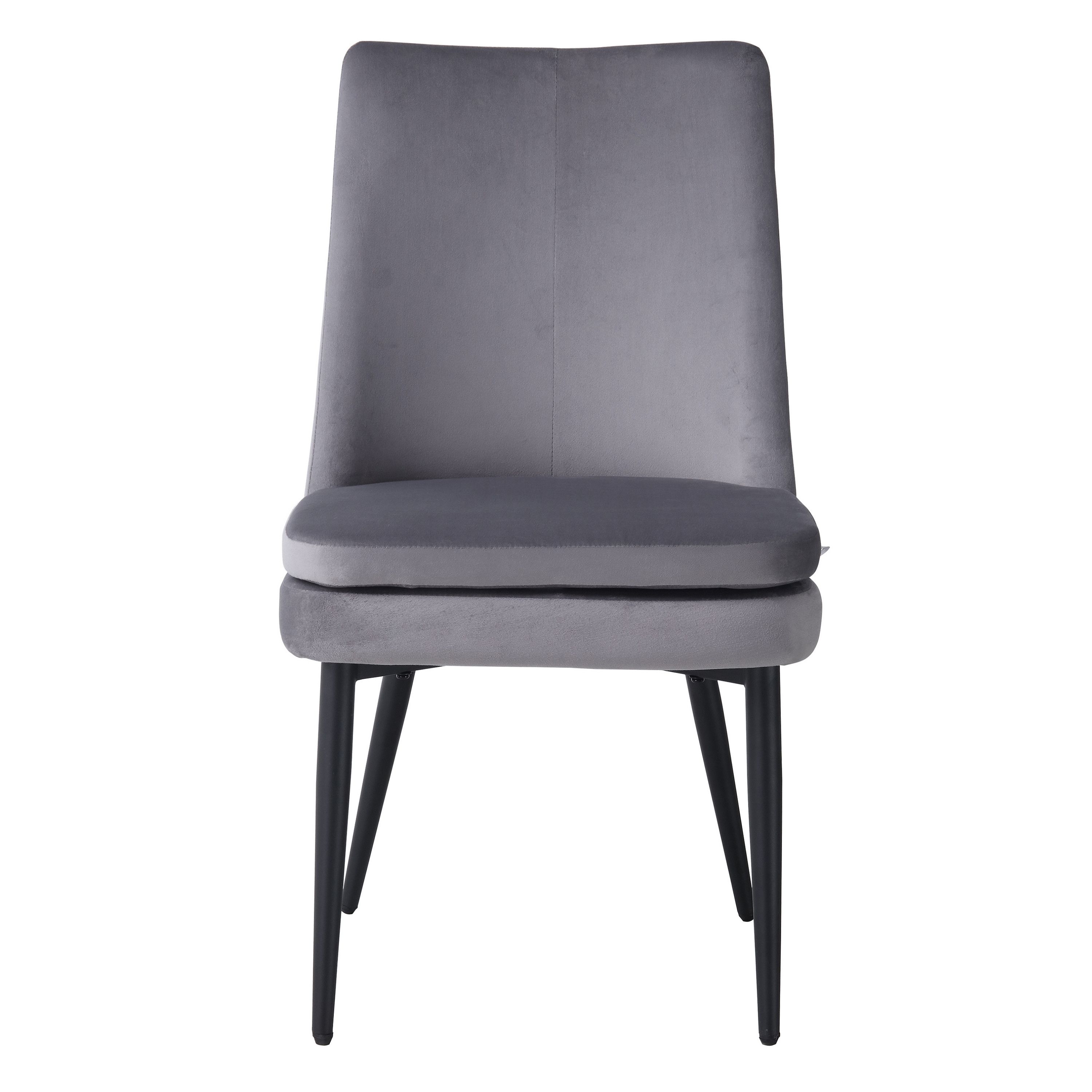 BHS LIVING Esszimmerstuhl, Küchenstuhl, Stuhl für den Wartebereich LIVIA Polstersessel mit hohem Rücken Samtstoff: dunkelgrau 60x47x89 cm